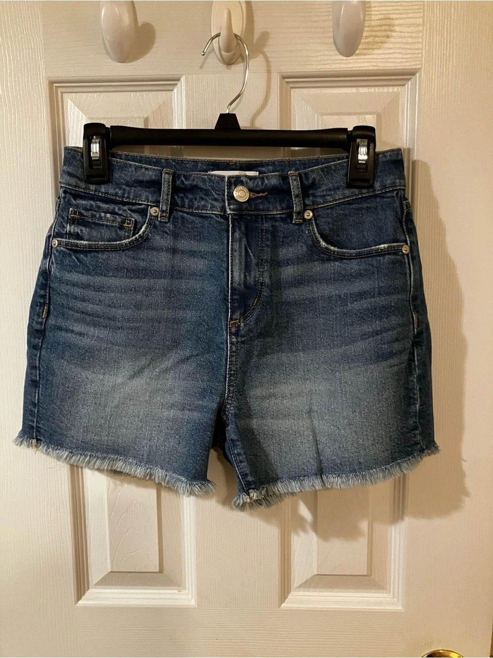 LOFT Petite Frayed High Rise Cut Off Denim Shorts 25P